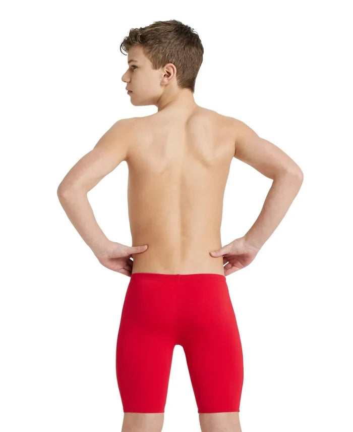 Arena boys' team swim solid jammer, navy blue athletic swimwear for kids, designed for competitive swimming.