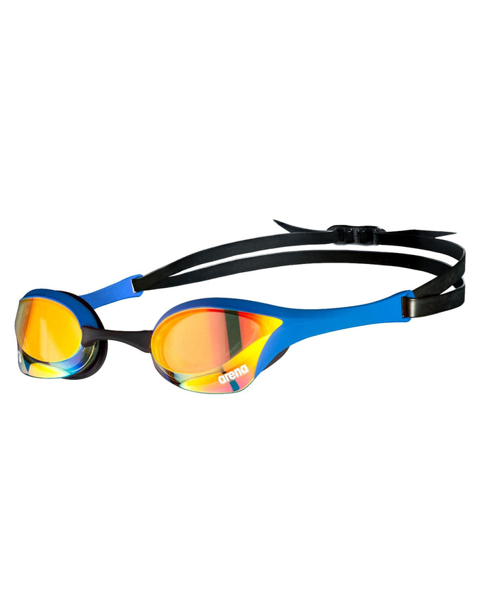 Arena Cobra Ultra Swipe Mirror Swim Goggles with blue yellow lenses