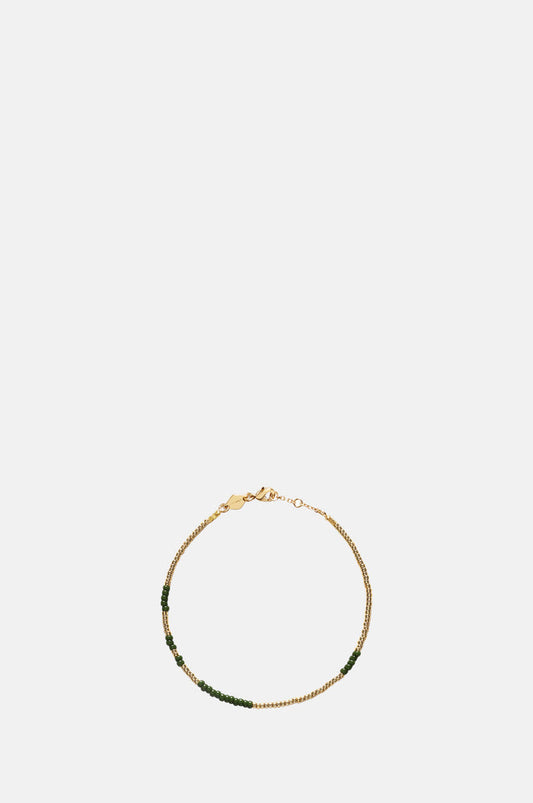 Anni Lu Army Green Asymmetric Bracelet.