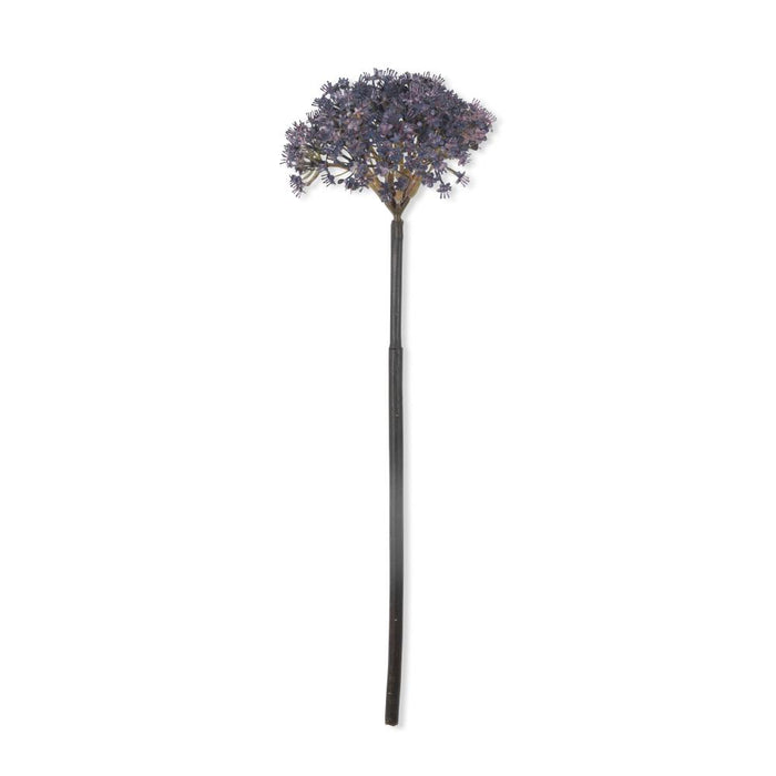 Decorative plant with purple flowers on a white background