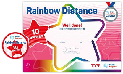 ASA Swim England 10M rainbow distance certificate from TYR