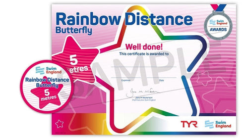ASA Swim England Rainbow Stroke Award Butterfly 5m certificate