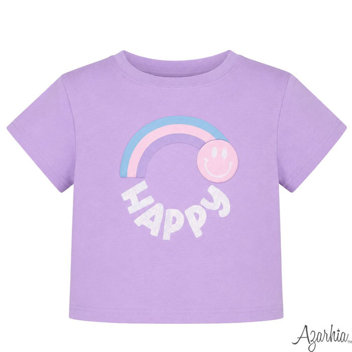 Azarhia Glitter Happy Lavender Boxy T Shirt