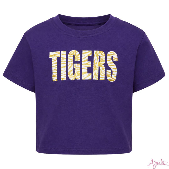 Azarhia Glitter Tigers Boxy Tee-Purple