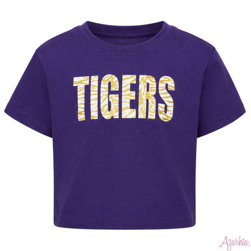 Azarhia Glitter Tigers Boxy Tee-Purple