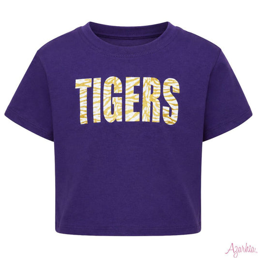 Azarhia Glitter Tigers Boxy Tee-Purple