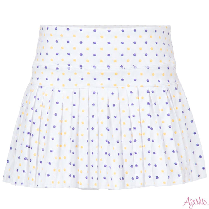 Azarhia Tiger Paw Mini Pleated Skort-White