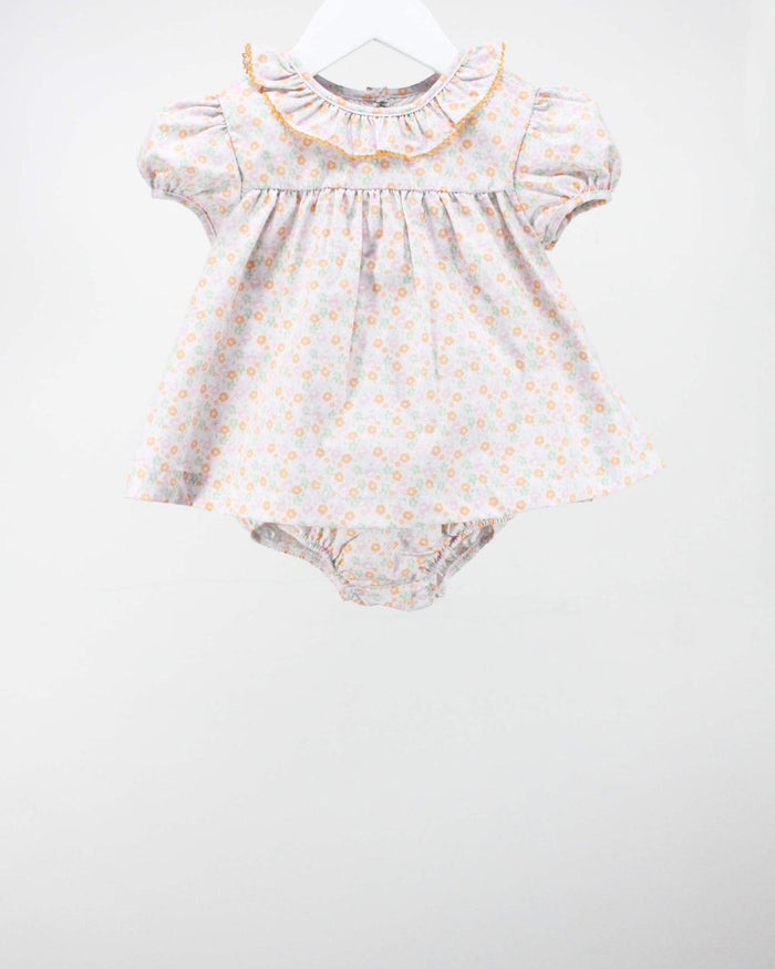 Baby Blessings Oranges & Mint Flowers Bloomer Set