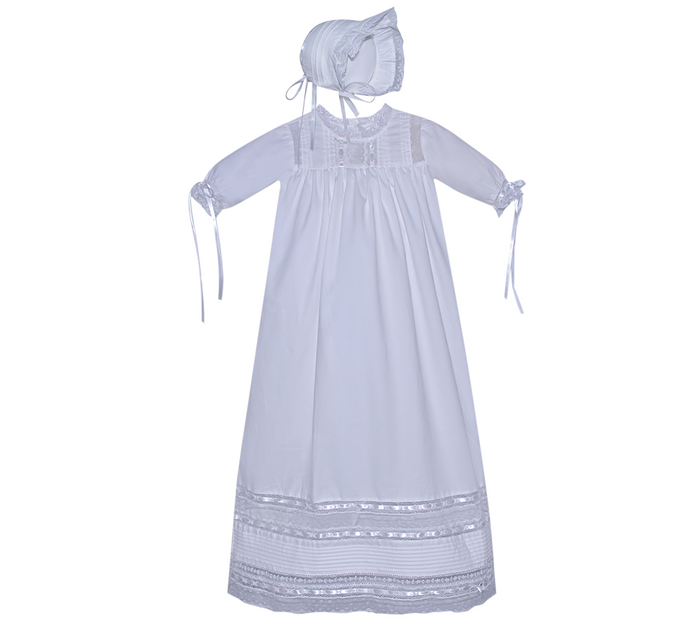Baby Sen Reilly Christening Gown-White