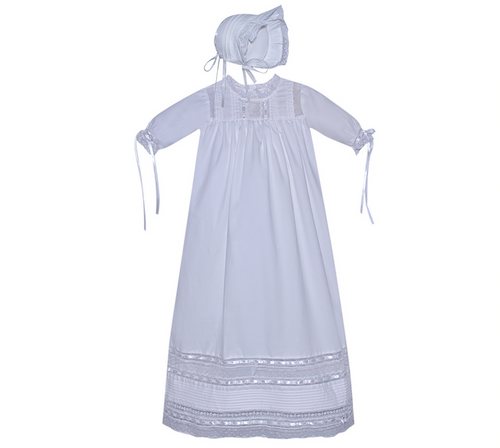 Baby Sen Reilly Christening Gown-White