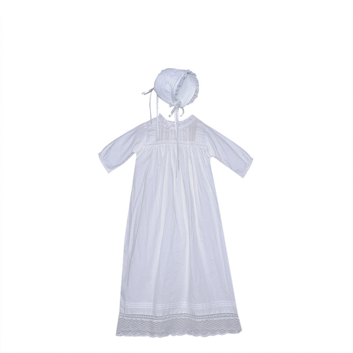 Baby Sen Wesley Christening Gown-White