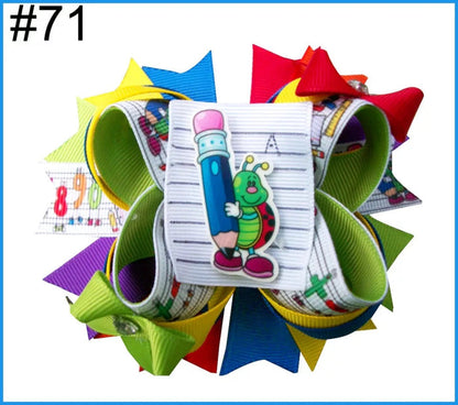 Back to School Hair Bows clips kids girls accessories