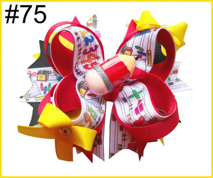 Back to School Hair Bows clips kids girls accessories
