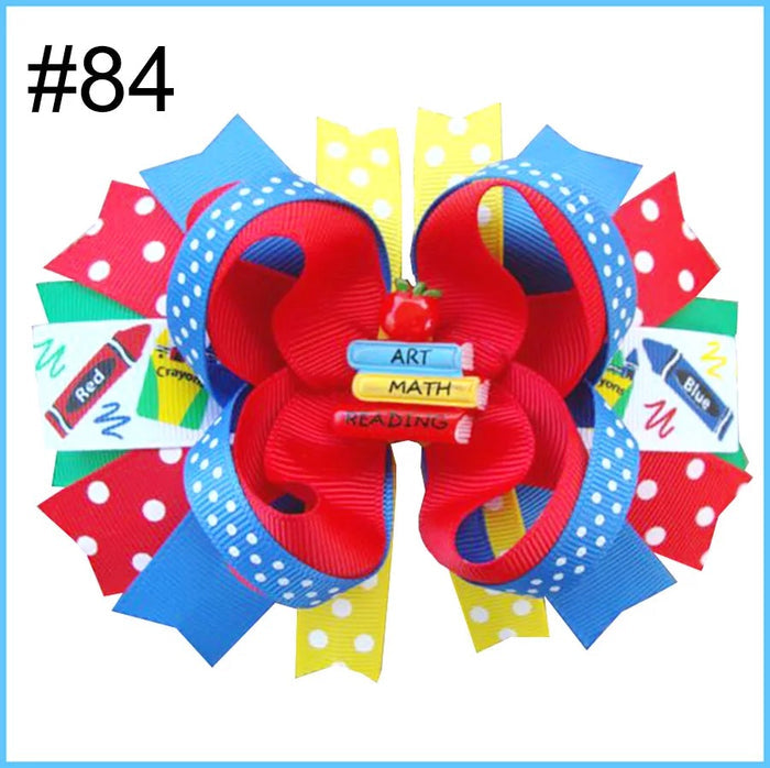 Back to School Hair Bows clips kids girls accessories