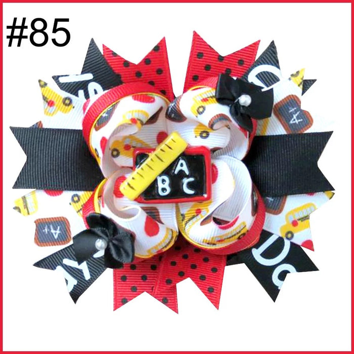 Back to School Hair Bows clips kids girls accessories