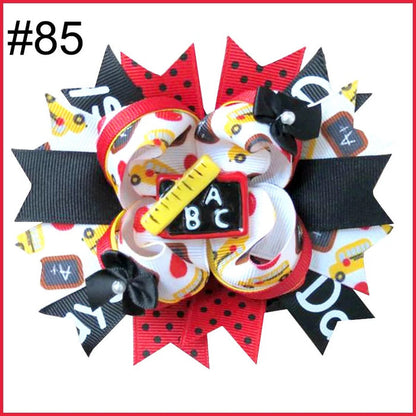 Back to School Hair Bows clips kids girls accessories