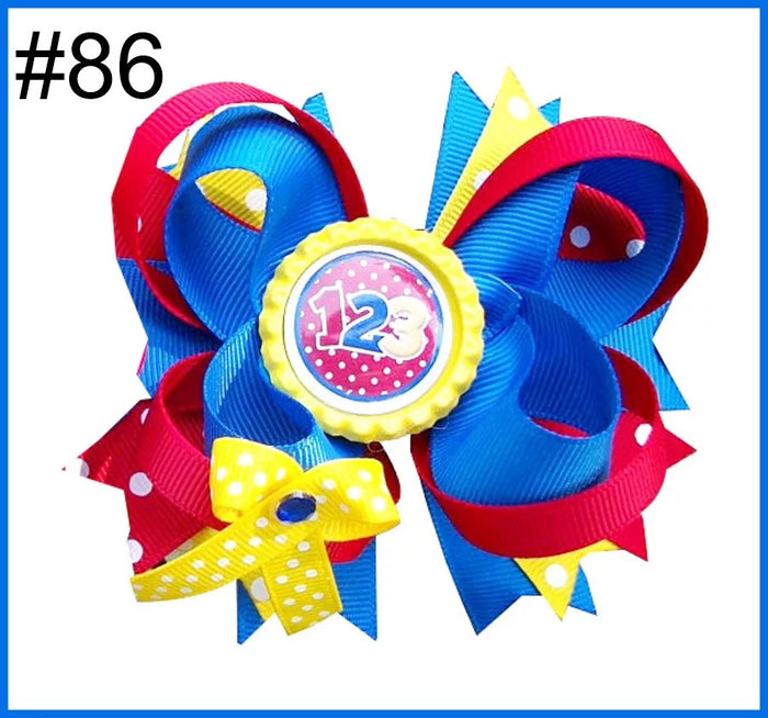 Back to School Hair Bows clips kids girls accessories