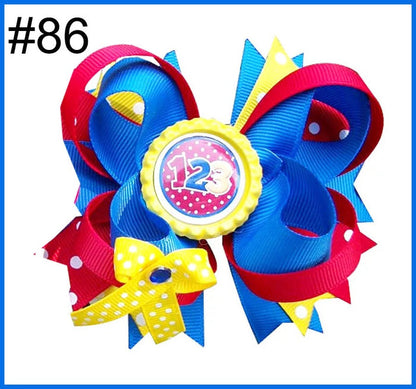Back to School Hair Bows clips kids girls accessories