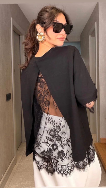 Backless lace top