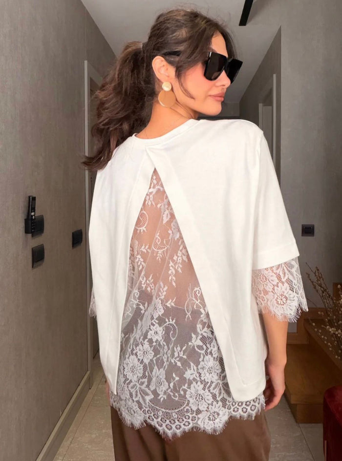 Backless lace top