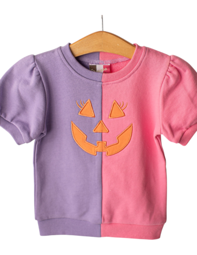 Banana Split Jack-O-Lantern Girls Sweatshirt - purple/ pink