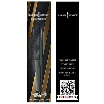Barber Works Taper Comb | Carbon Fiber | 7" - BUYBARBER.COM