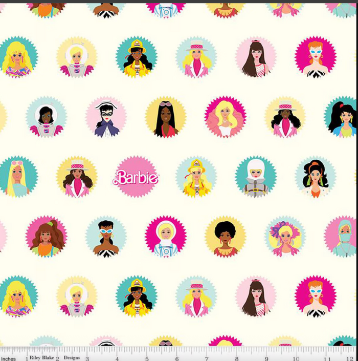 Barbie World Barbie Main Cream - Fat Quarter