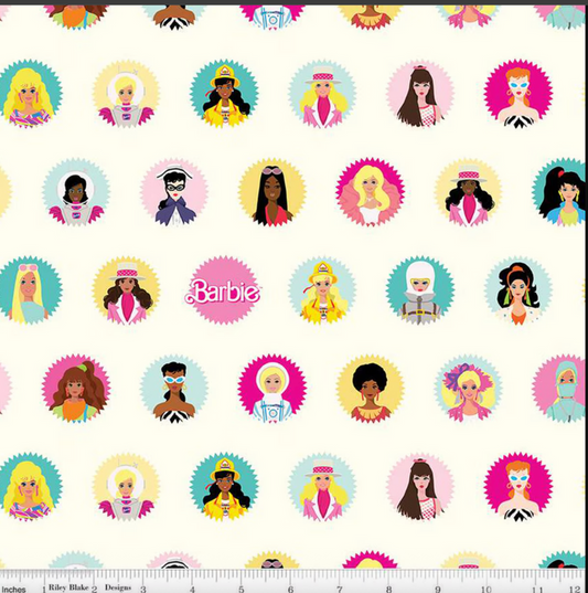 Barbie World Barbie Main Cream - Fat Quarter