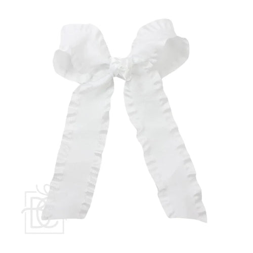 BC White Double Ruffle Bow 1.5"
