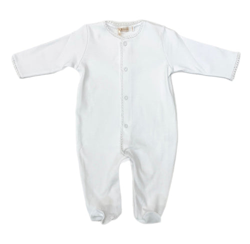 BCC Footie with White Crochet Trim