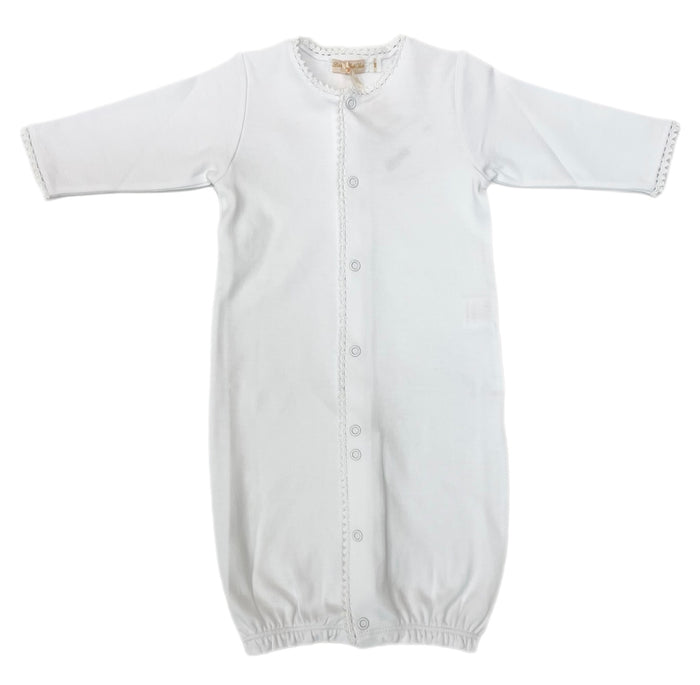 BCC White Gown with White Crochet Trim