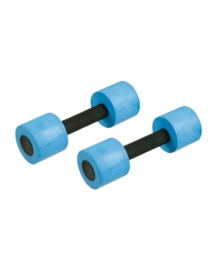 BECO Aqua Dumbbell pair with blue foam, black handles for water resistance training