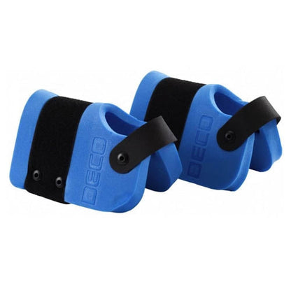 Beco buoyancy leg cuffs in blue black with deco branding and wide velcro
