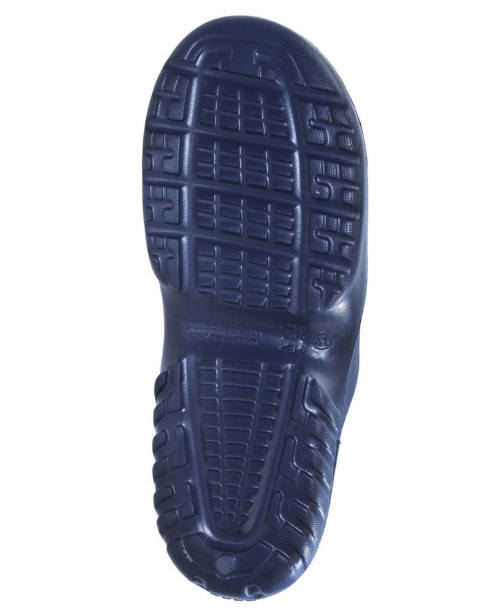 Beco navy pool sauna slippers for men with black crocs textured sole