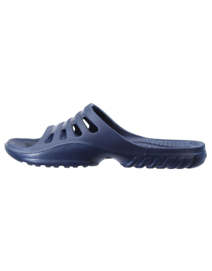 Beco navy pool sauna slippers for men with textured sole and adjustable strap