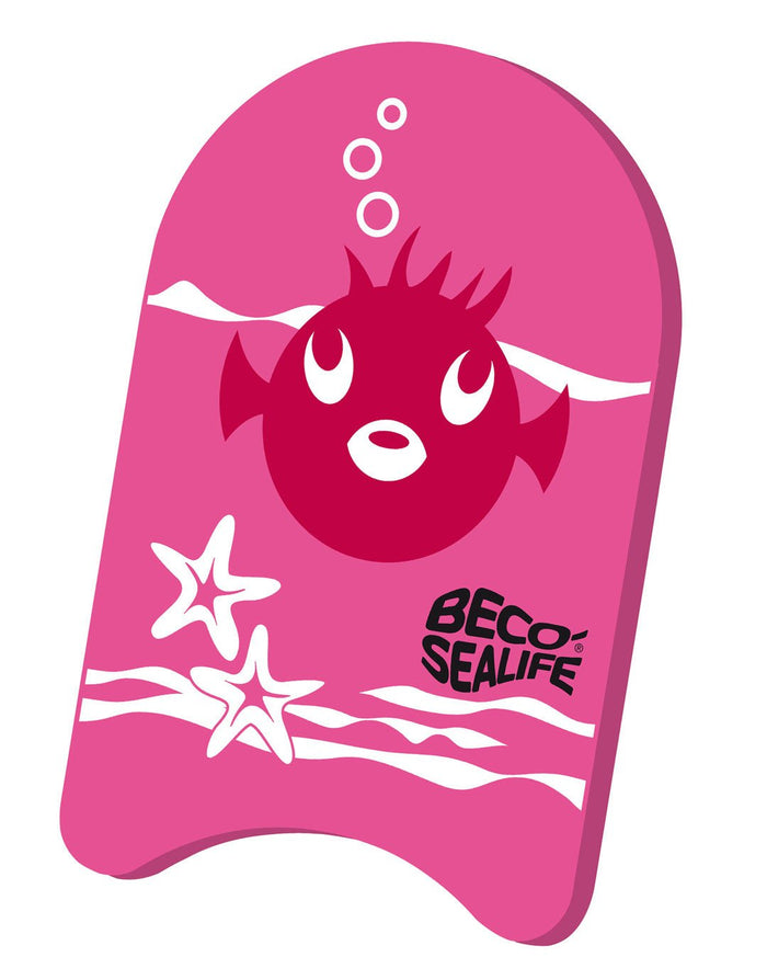 Pink BECO Sealife junior kickboard with fish and starfish design