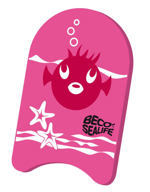Pink BECO Sealife junior kickboard with fish and starfish design