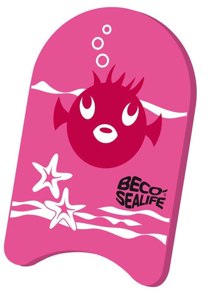 Pink BECO Sealife junior kickboard with playful fish design