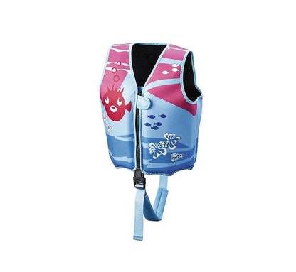 Beco Sealife swimming vest in blue pink with octopus on skin friendly neoprene