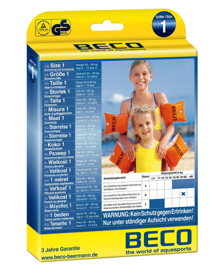 Beco orange double chamber arm bands for babies