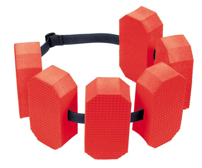 Red Beco swimming belt for kids 6-12 years with foam dumbbells