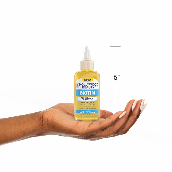 Biotin 100% Natural Oil Blend for Hair, Scalp, Skin, and Nails - 2 fl oz