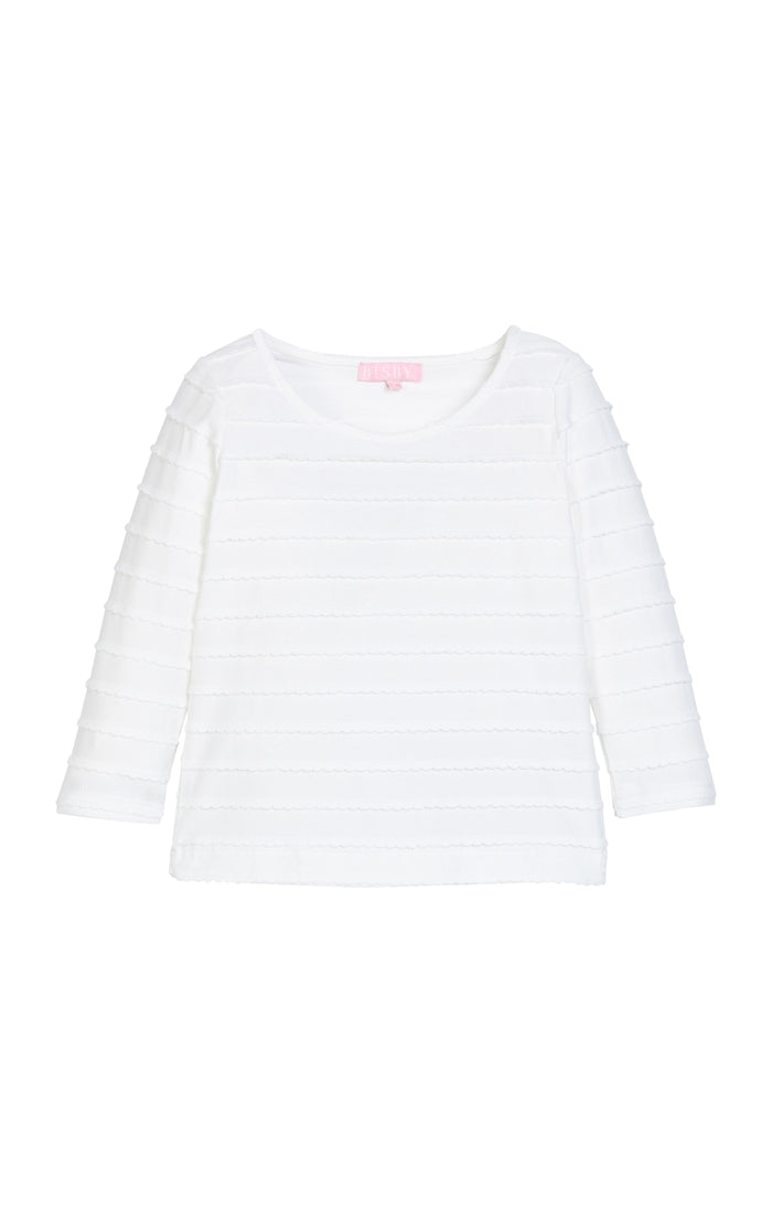 Bisby Essentail Scallop Tee-White