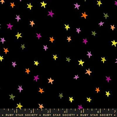 Black Spooky Starry- Freaky Familiars- Fat Quarter