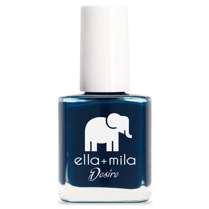 Blindfold Me deep navy blue nail polish bottle – ella+mila