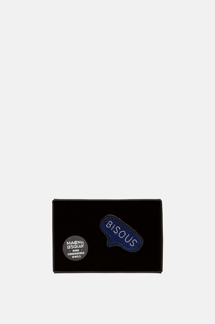 Blue Bisous Brooch