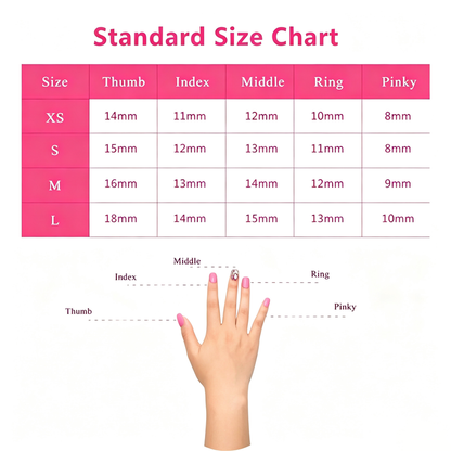 Seamergo press‑on nails standard size guide chart