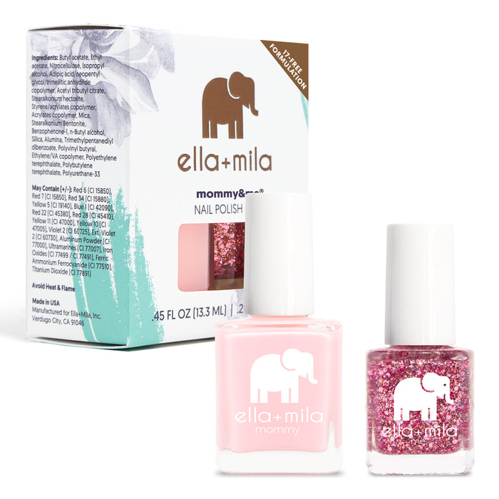 Mommy & Me Blushing Dreams and Starbright nail polish set with its gift box