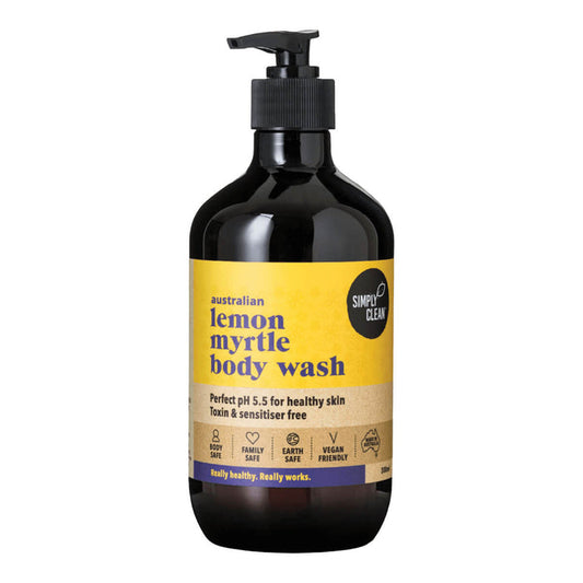 500ml pump bottle of lemon myrtle body wash.