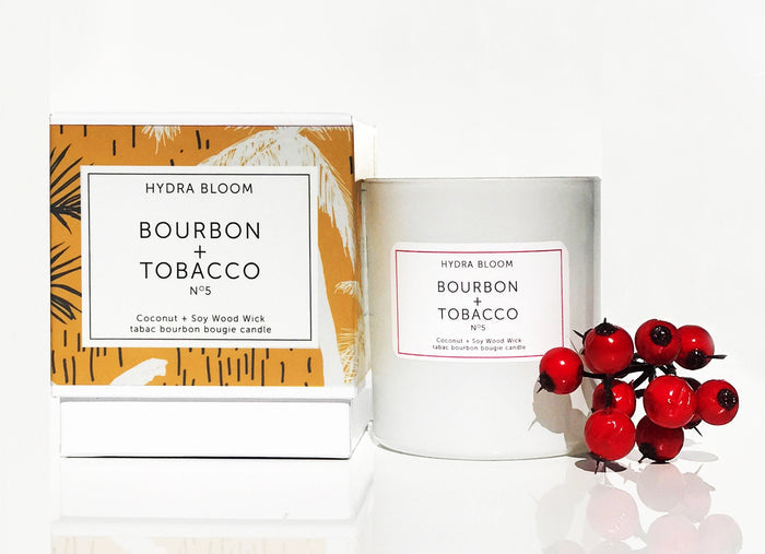 Bourbon Honey + Tobacco Crystal Candle | Hydra Bloom